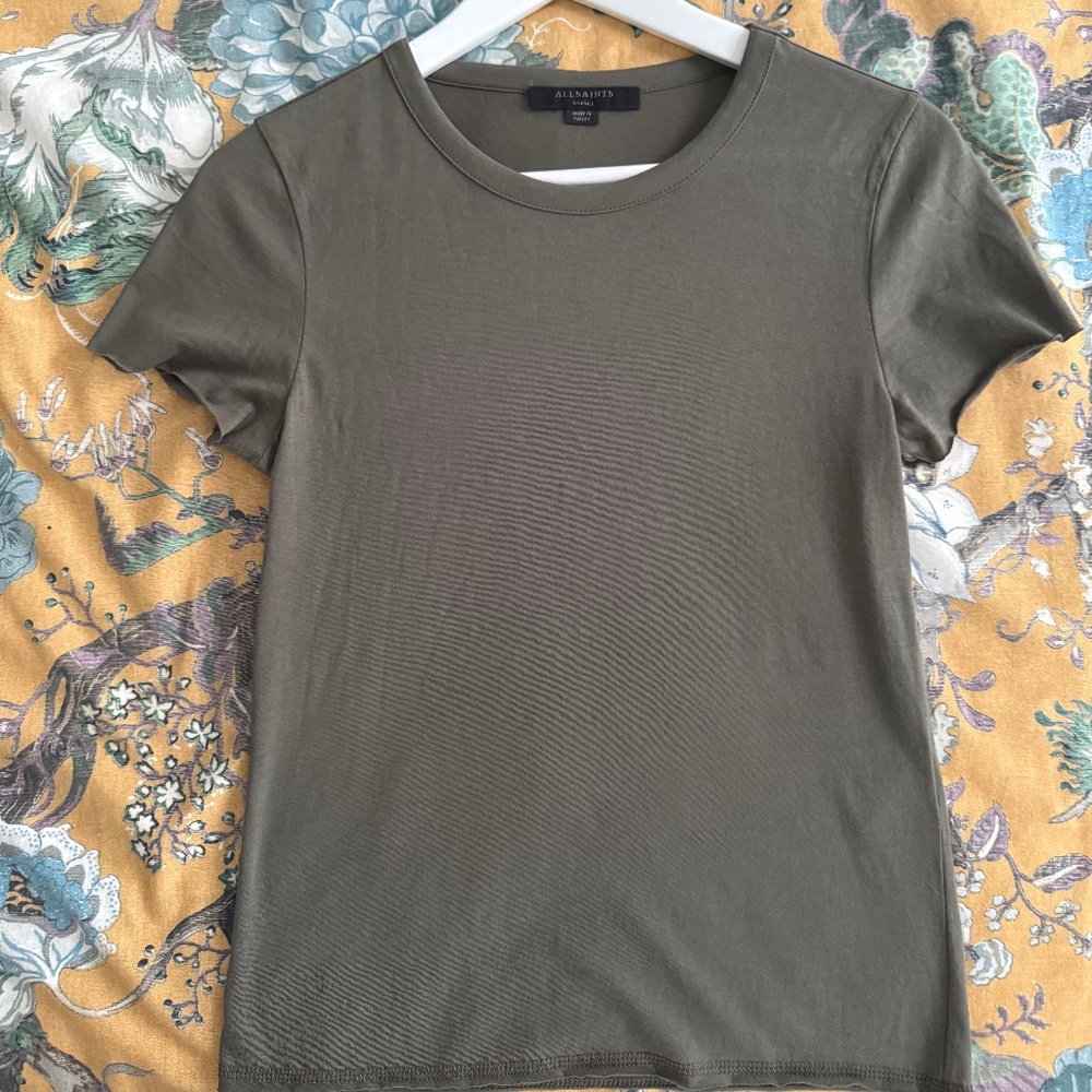 AllSaints Tees Shirt Moss Green color size Small